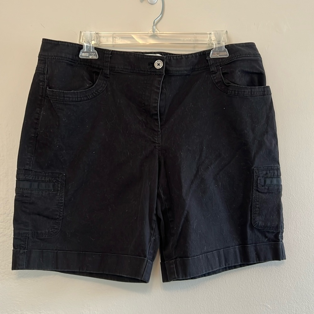 WHBM black shorts cuffed twill Size 14